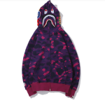 New Shark Head 3D Digital Printing Zipper Casual Hooded Coat