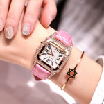 Quartz Watch Genuine Leather Belt Ladies Watch Ladies Diamonds