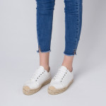 White Platform Canvas Lace-up Shoes