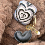 Black Stacked Heart Earphone Case