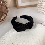 Vintage Polka Dot Velvet Pearl Twist Headband