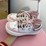 Cute Rainbow Big Head Girl Heart Round Head White Shoes