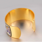 Copper Opening Color Enamel Love Bangle Bracelets 