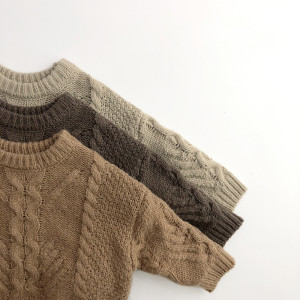 Children's Sweater Western Fried Dough Twists Coarse Knit