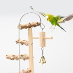 Bird Playground Interactive Platform Stand Pole Solid Wood Frame