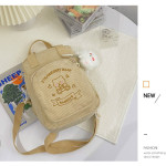 Cute Embroidery Bear Soft Sister Student Corduroy Hand Crossbody Bag