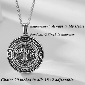 Sterling Silver Tree of Life Urn Memorial Necklace