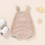 Autumn New Baby Embroidered Strap Knitted Jumpsuit