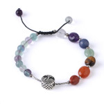 Natural Stone Colorful Crystal Braided Women's Amethyst Bracelet Hand String