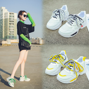 Platform sports white shoes