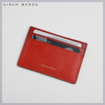 Hiram Beron Monogrammed Leather Card Holder Real Leather Sli