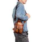 Vintage Leather Men's Chest Bag Messenger