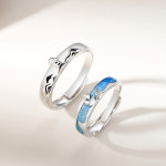 Haven Couple Pair Ring Niche Design Wave Ring