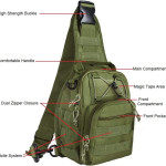 Men Backpack Molle Tactical Sling Chest Pack Shoulder Bag Outdoor Hiking Travel