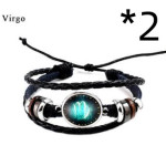 Twelve constellation glass piece couple bracelet