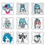 Blue Series Pet Dog Sofa Balcony Car Print Pillow Cover