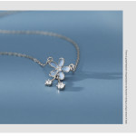 S999 Pure Silver Flower Necklace For Women Summer