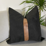 Nordic Linen Stitching Leather Pillow Cover Car Cushion