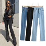 European And American Ins Retro Slim Micro Flare Jeans Women