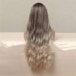 Medium Brown Gradient Blonde Women's Long Curly Hair