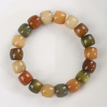 Natural Weathering White Jade Bodhi Root Straight Cut Bracelet