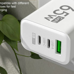 65W Frosted Square 1USB 2PD Multi-port Charger Mobile Phone Charger 5v2a 12W Standard Charging Plug