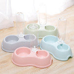 Thin Macron Ribbon Drinking Bottle Round Plastic Pet Double Bowl