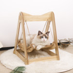 Cat Hammock, Pet Bed, Solid Wood Fancy Swing Chair, 2 In 1 Chair And Hammocks, Cat Furniture Gift For Your Small To Medium Size Cat And Dog