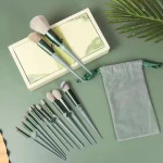 13 PCs Purpleflower Holly Leaf Makeup Brushes Green Beauty Quick-drying Makeup Brush Set