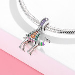 Dinosaur Little Duck Animal Pendant Beaded S925 Sterling Silver