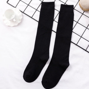 Japanese Color Basic Calf Socks Student Mid-tube Black Knee-length