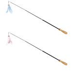 Funny Cat Stick Long Rod Gnawing Feather Retractable