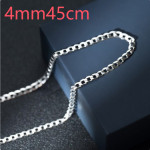 S925 Sterling Silver Simple Trendy Men's Curb Necklace Domineering Cuban Clavicle Chain