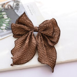 Solid Color Fabric Crumpled Bow Hair Accessory