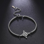 Women's Double Hole Pendant Stainless Steel Bracelet