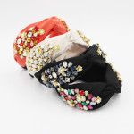 Women's Hair Band, Diamond-studded Metal Flower Pearl Hair Accessories