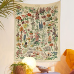 European Retro Mushroom Hanging Cloth Plant Homestay Tapestry