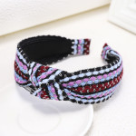 Knitted Colored Wool Contrasting Stripe Headband