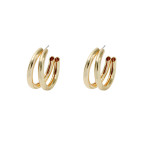 Simple Double C-shaped Metal Earrings