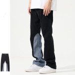 Contrast Slightly Flared Jeans With High Waist And Straight Tube