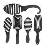 Hollow square eight-claw curved black comb