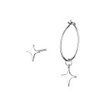 925 Sterling Silver Needle Asymmetric Star Ear Studs Women