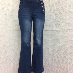 Women's Jeans Button Solid Color Slim Fit