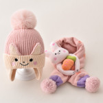 Children's Hat Baby Wool Earmuffs Hat Scarf Suit