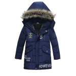 Boys Large Fur Collar Padded Warm Cotton Jacket