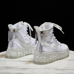 Double zipper high-top mesh breathable jelly shoes