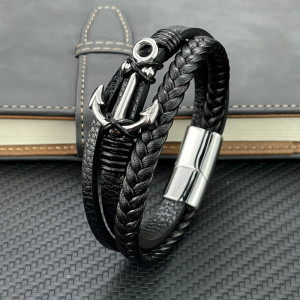 Creative Stainless Steel Anchor Bracelet Multi-layer Knitting