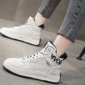 High-top white shoes women's new casual platform shoes