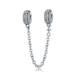 DIY Beaded Bracelet Accessory Safety Chain S925 Sterling Silver With Diamond Simple