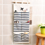 Cotton And Linen Fabric Storage Bag Wall-mounted Buggy Bag Shower Door Rear Multi-layer Hanging Storage Bag